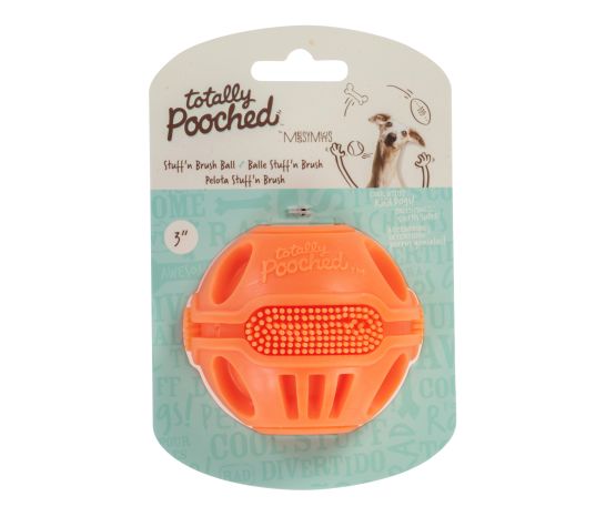 Messy Mutts - Jouet pour chien en caoutchouc "Totally Pooched / Stuff 'n Brush" - Balle