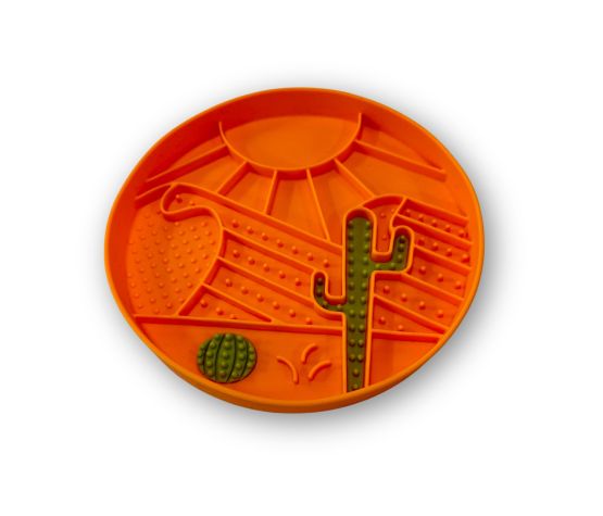 Messy Mutts - Bol d'alimentation en silicone | Orange à motif de désert