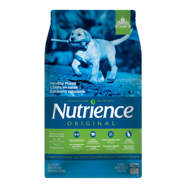 Nutrience Original pour chiot en santé poulet et riz brun, 11,5 kg (25 lbs)