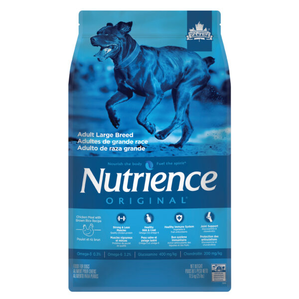 Nutrience Original pour adultes de grande race poulet et riz brun, 11,5kg (25lbs)