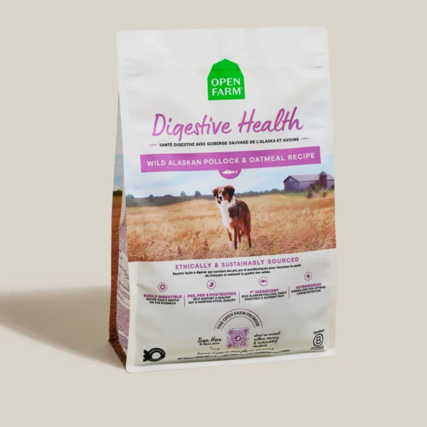 Open Farm - Nourriture pour chien | Santé digestive - Goberge sauvage de l'Alaska et avoine