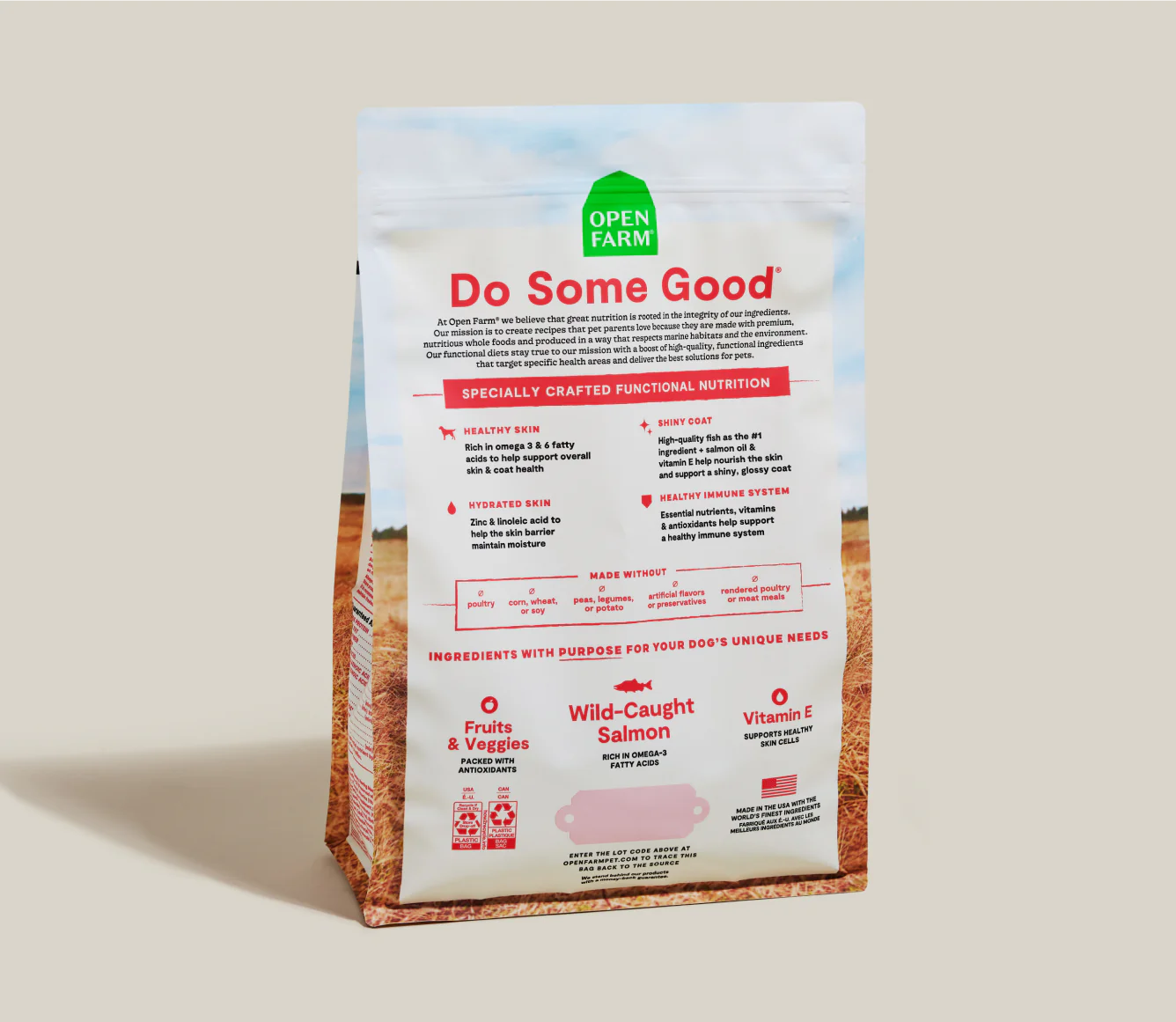 Open Farm - Nourriture pour chien | Santé de la peau et du pelage - Recette au saumon sauvage et à l'avoine – Image 3