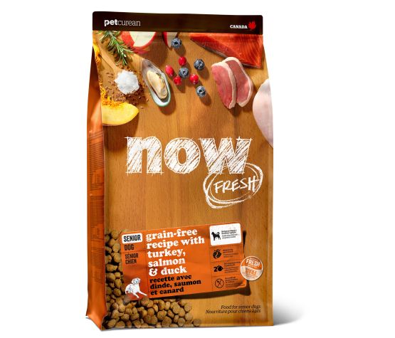 Petcurean Now fresh - Sans grains pour chien sénior | Dinde, saumon et canard - 3.5 lbs