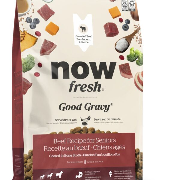 Petcurean Now Fresh - Good Gravy aux grains anciens pour chien âgé| Boeuf