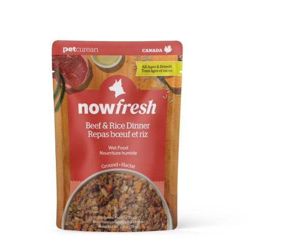 Petcurean Now Fresh - Nourriture humide pour chien | Repas boeuf & riz 2.8 oz
