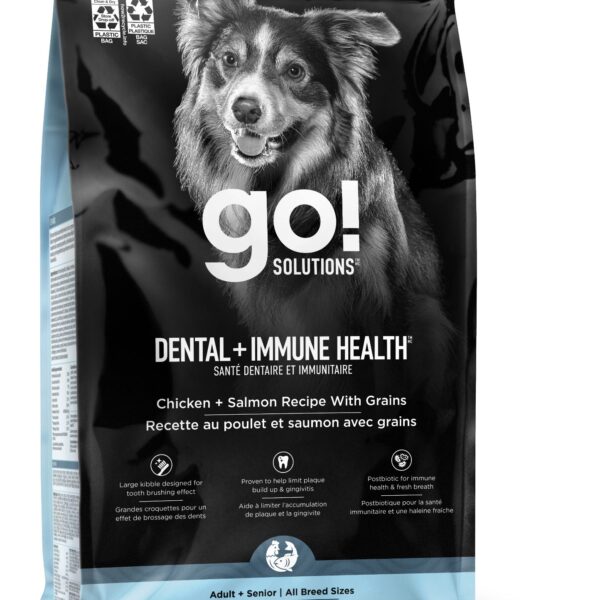 Petcurean Go! Santé Dentaire Et Immunitaire Pour Chien | Poulet Et Saumon Avec Grains