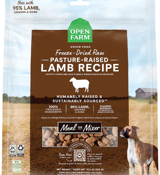 Open Farm - Repas ou garniture lyophilisée crue | Agneau élevé en pâturage