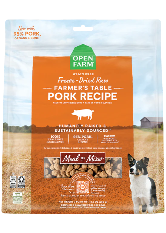 Open Farm - Repas ou garniture lyophilisée crue | Porc d'élevage