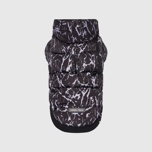 Canada Pooch - Manteau d'hiver matelassé | Noir craquelé