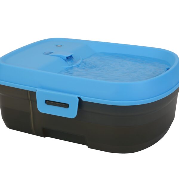 H2o Fontaine | Abreuvoir Sans-fil Pour Chien (6 Litres) Noir Et Bleu