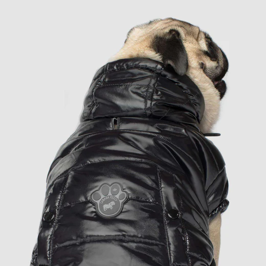 Canada Pooch - Gilet matelassé brillant pour chien | Noir – Image 3