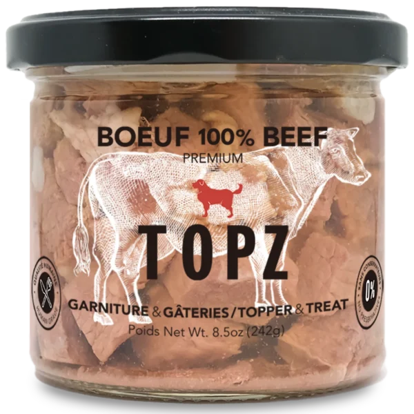 Topz - Viande de boeuf dans un bouillon d'os de boeuf | Chien - 2.42g