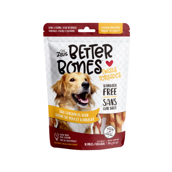 Zeus - Better Bones - Torsade Enrobés de vrai poulet | Chien - Pqt 10