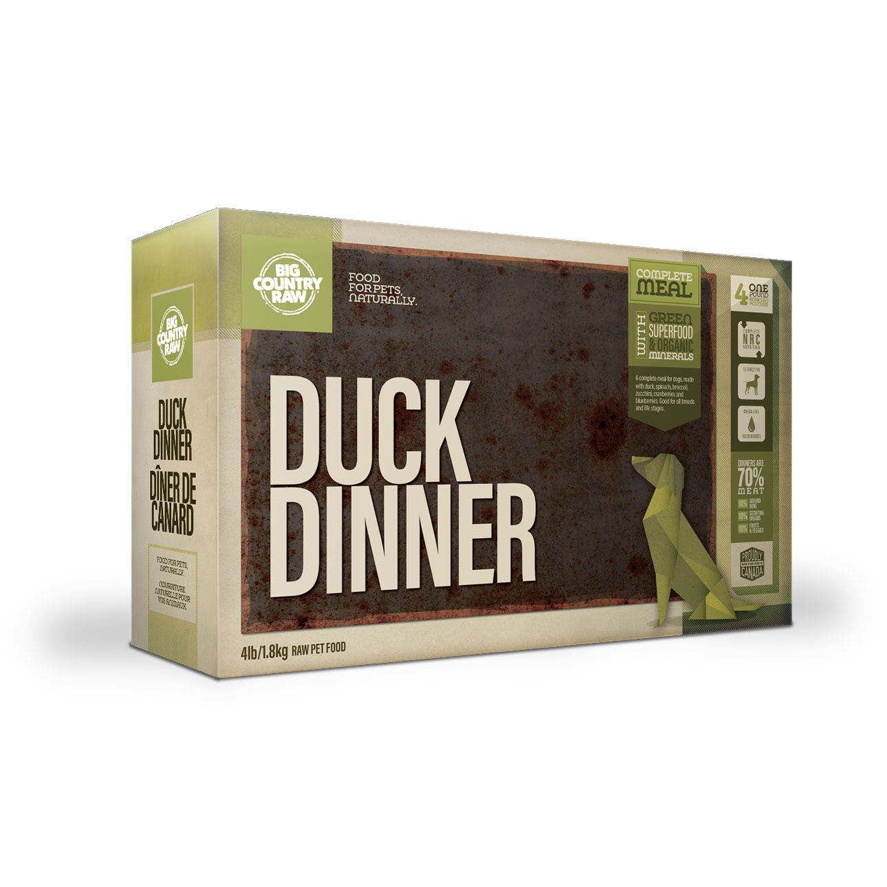 Big Country Raw - Dîner de canard | Chien - 4lbs