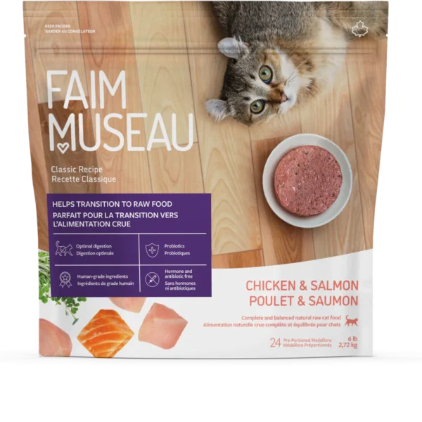 Faim museau recette Classique Poulet et saumon pour chat 24 médaillons (6lbs)