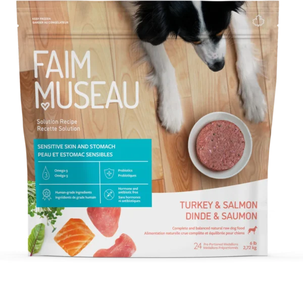 Faim museau recette Solution Dinde et saumon 24 médaillons (6lbs)