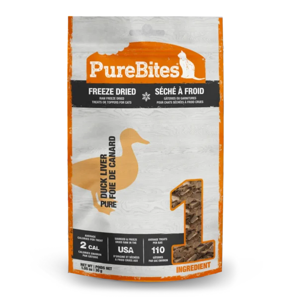PureBites - Gâteries séchées à froid pour pour chat | Canard - 30g