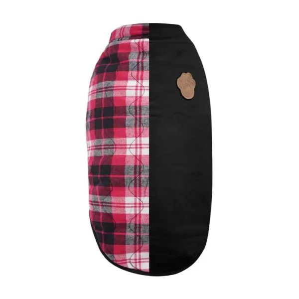 Canada Pooch - Veste réversible | Noir ou Carreaux rouges