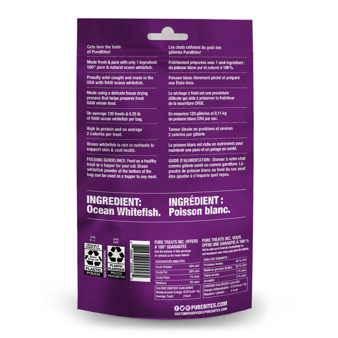 PureBites - Gâteries séchées à froid pour pour chat | Poisson blanc - 20g – Image 2