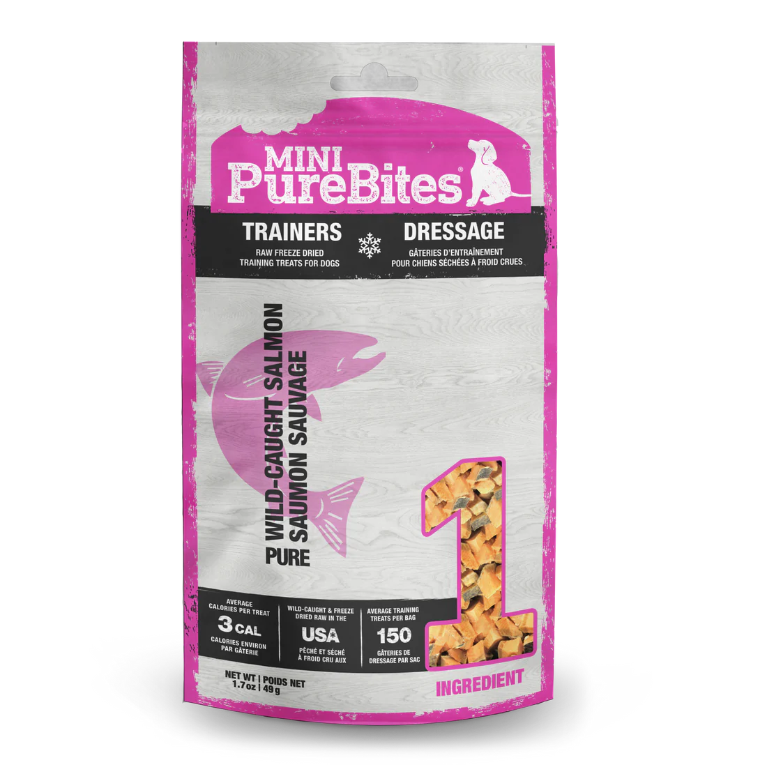 PureBites - Mini d'entraînement pour chien - Saumon sauvage - 49g