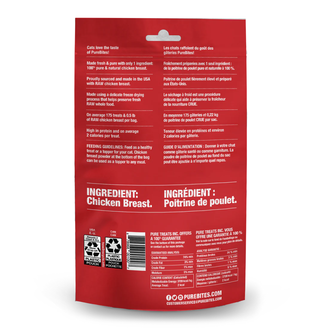 PureBites - Gâteries séchées à froid pour pour chat | Poitrine de poulet - 156g – Image 2