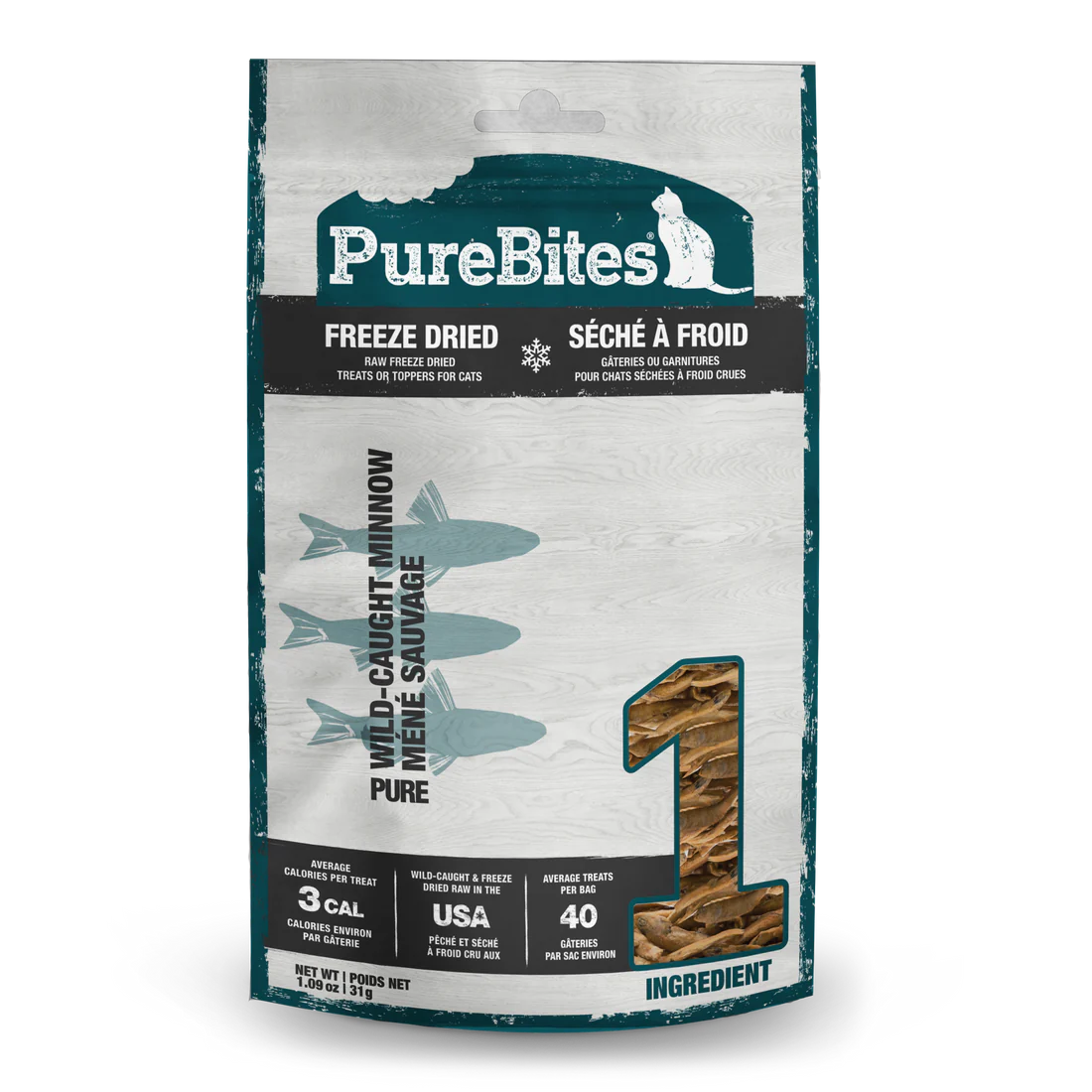 PureBites - Gâteries séchées à froid pour chat | Méné sauvage