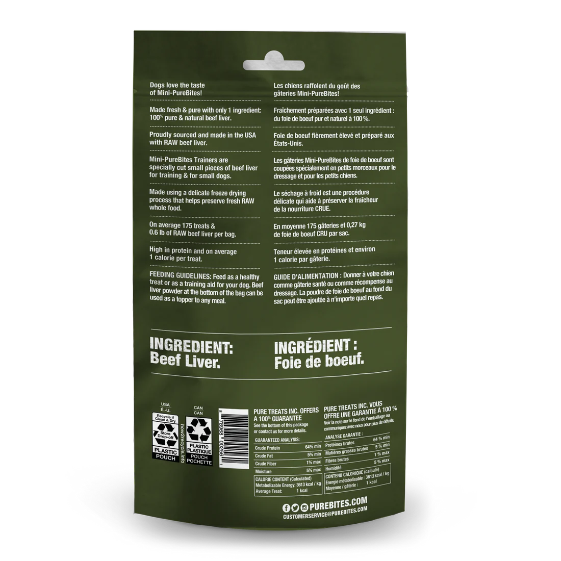 PureBites - Mini d'entraînement pour chien - Foie de boeuf - 85g – Image 2