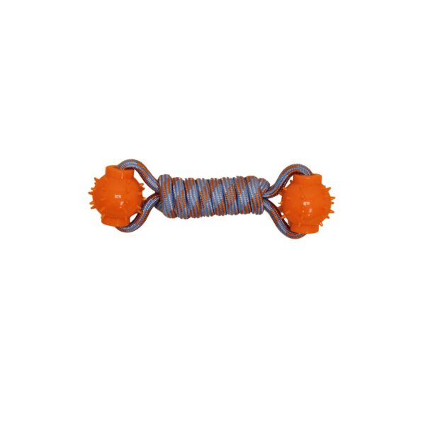 Bud'z | Jouet De Corde Flottante Pour Chien - Haltère -Orange Et Bleu 24cm
