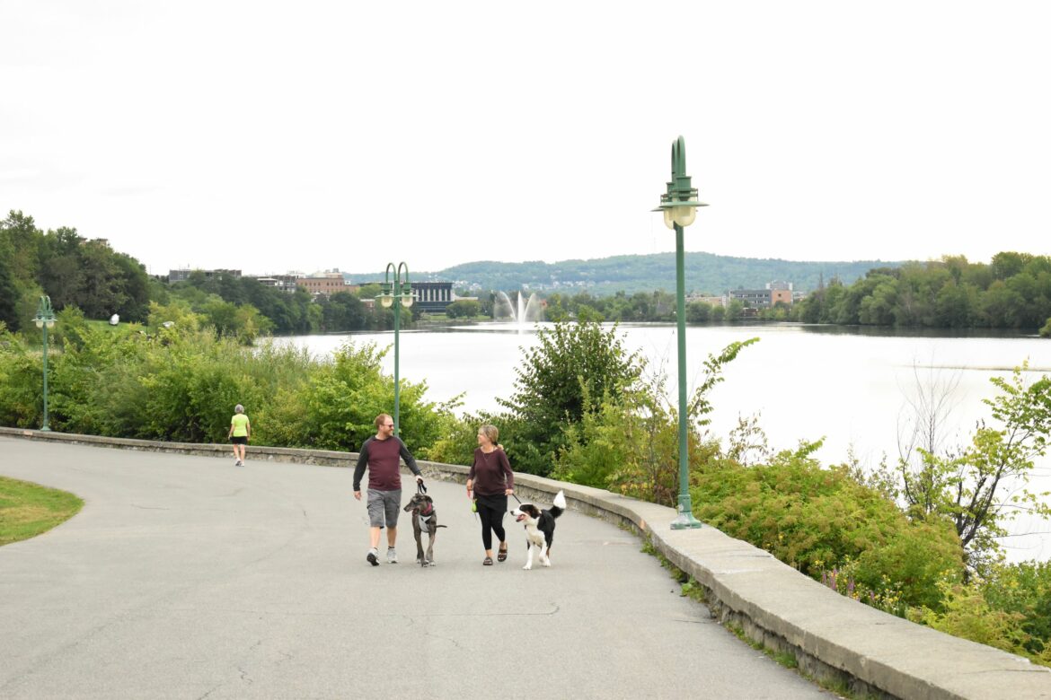 Marche avec son chien au Lac des Nations